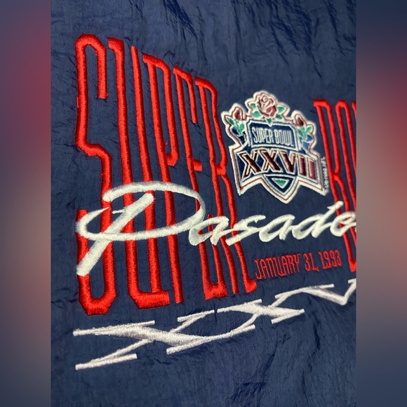 Vintage Logo 7 90’s Super Bowl XXVII Cowboys vs Bills Puffer Jacket Men Sz Large - Picture 10 of 14